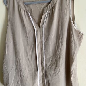 Calvin Klein Beige Sleeveless Blouse
